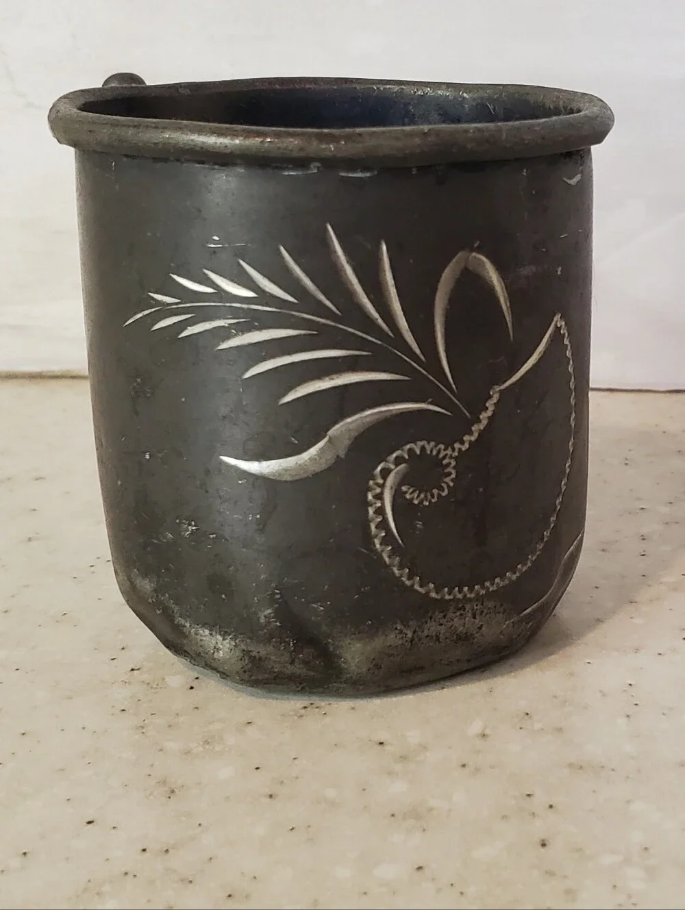 Vintage Richfield Quadruple Plate Silverplate Child's Baby Cup Mug #1377 Floral